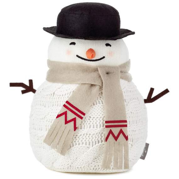 Small Cable-Knit Sweater Snowman Decoration, 10.5", , large image number 1