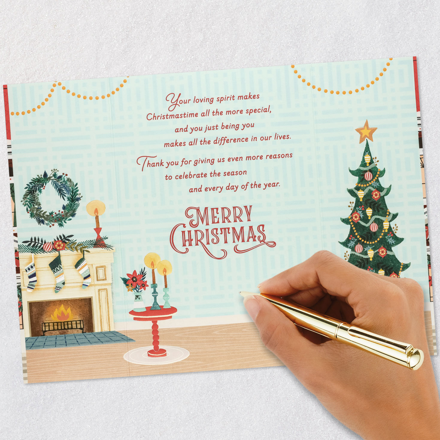 Holiday Home Christmas Card from Both of Us Signing card image number 6