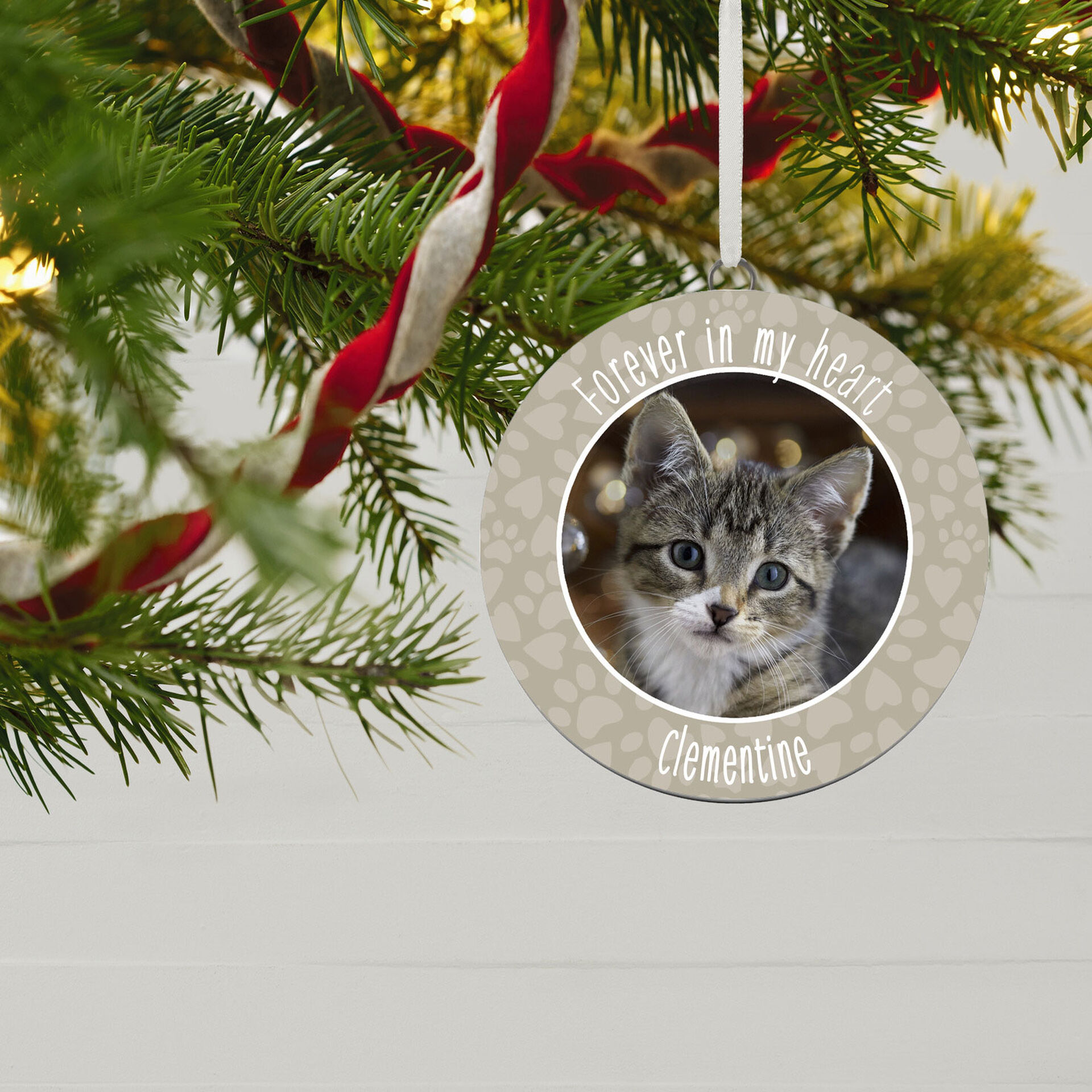 Pet Memorial Personalized Text and Photo Ceramic Ornament