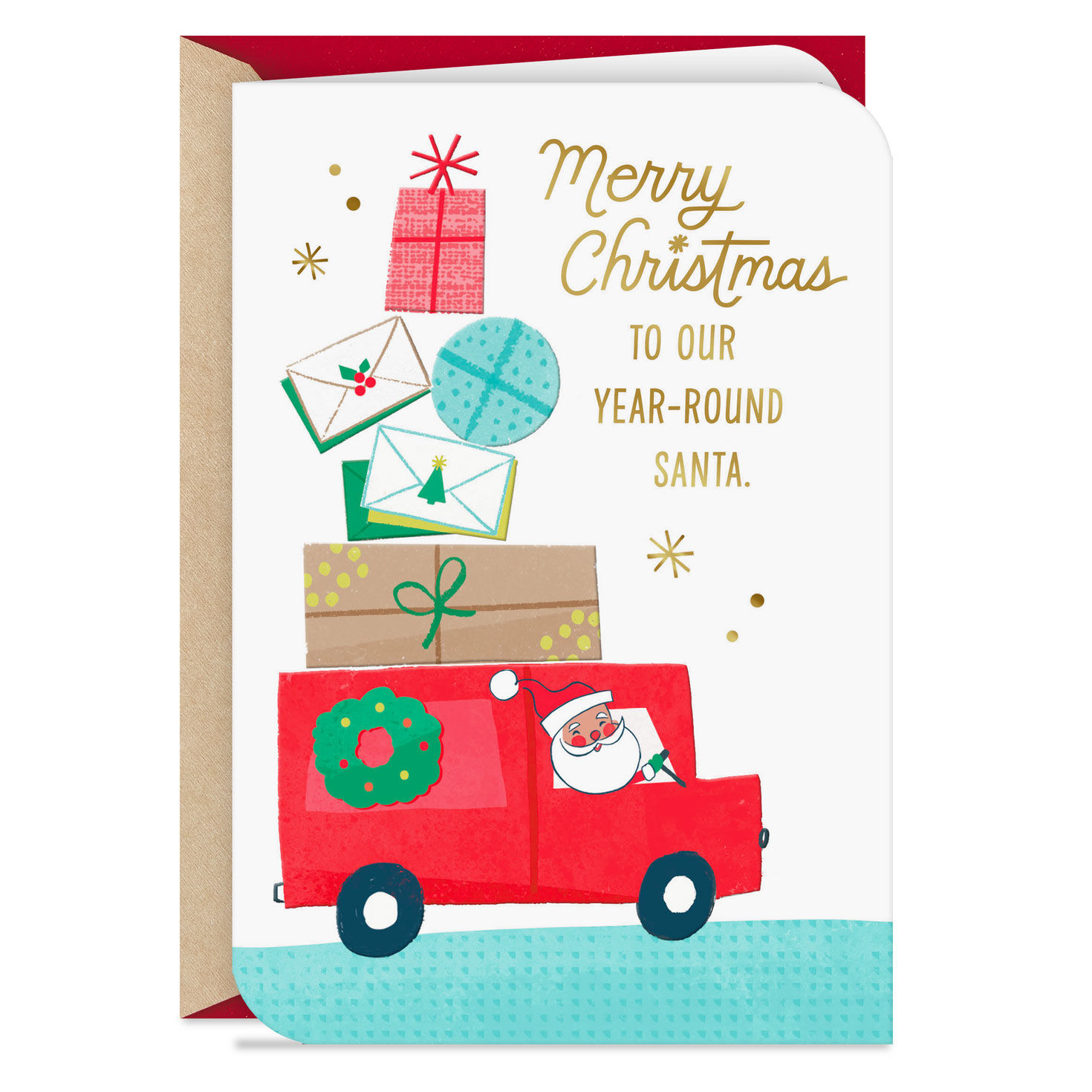 Our Year-Round Santa Christmas Card for Mail Carrier