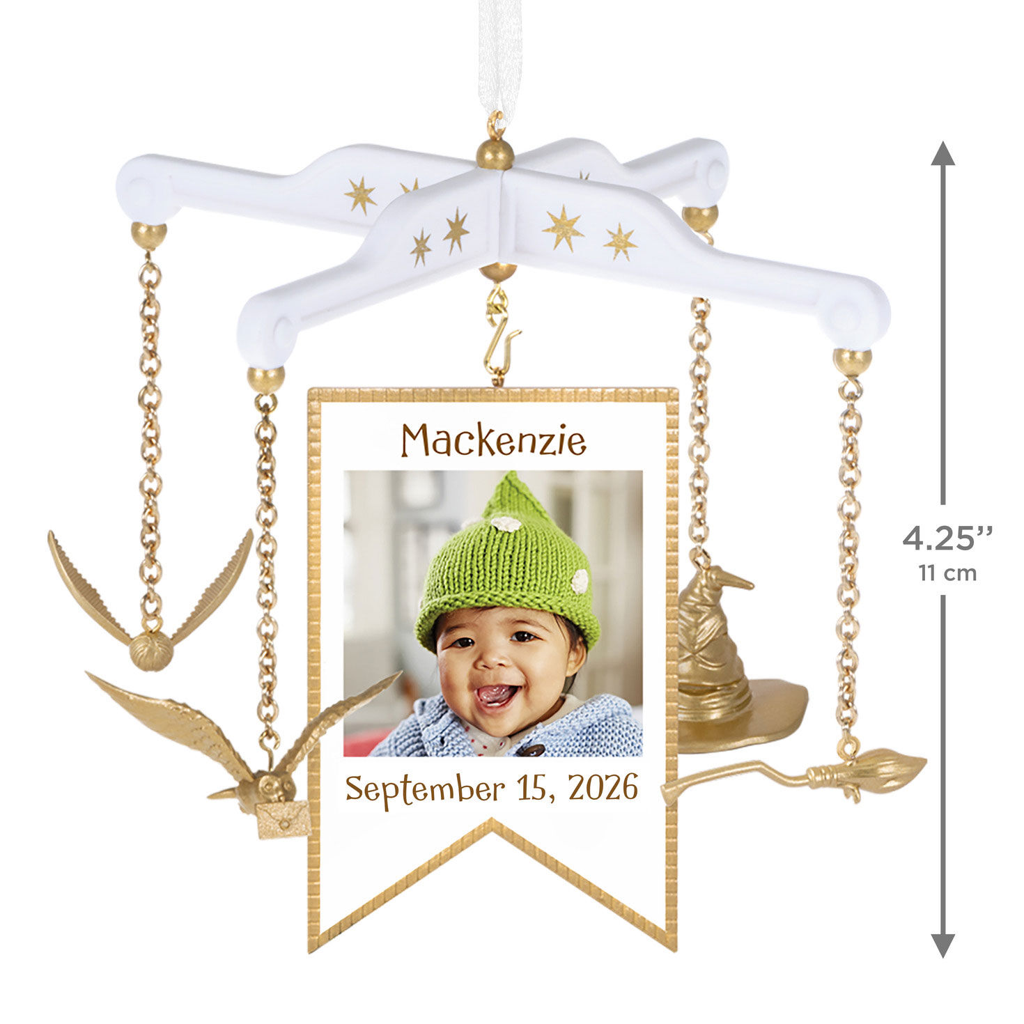 Harry Potter Baby Mobile Name and Photo Ornament measurement image number 3