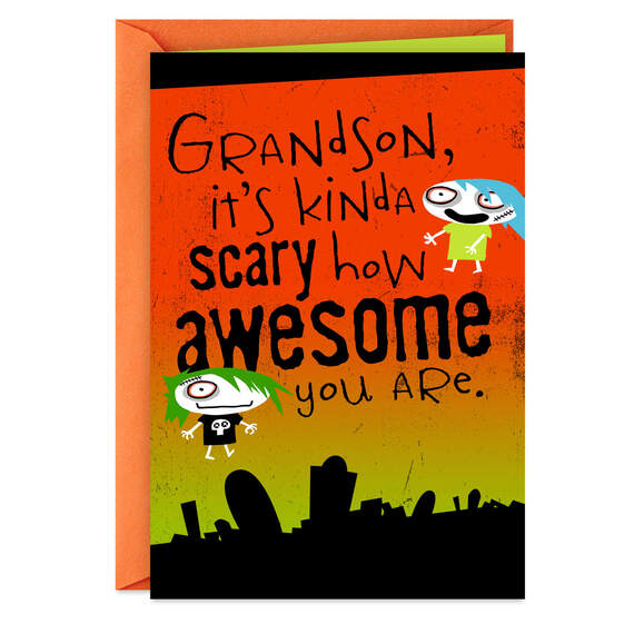Scary How Awesome You Are Halloween Card for Grandson, , large image number 1