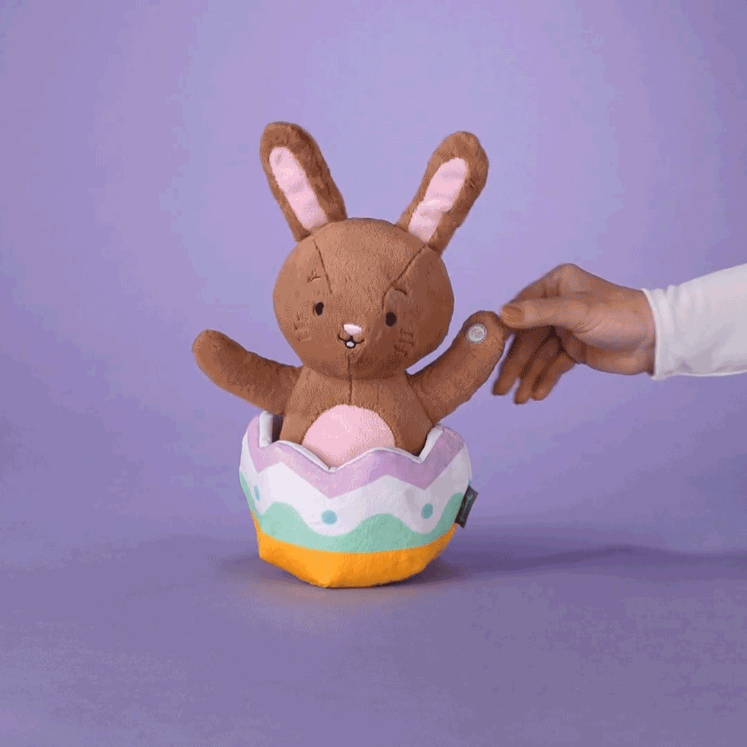Brown Bunny in Easter Egg Singing and Spinning Plush  image number 2