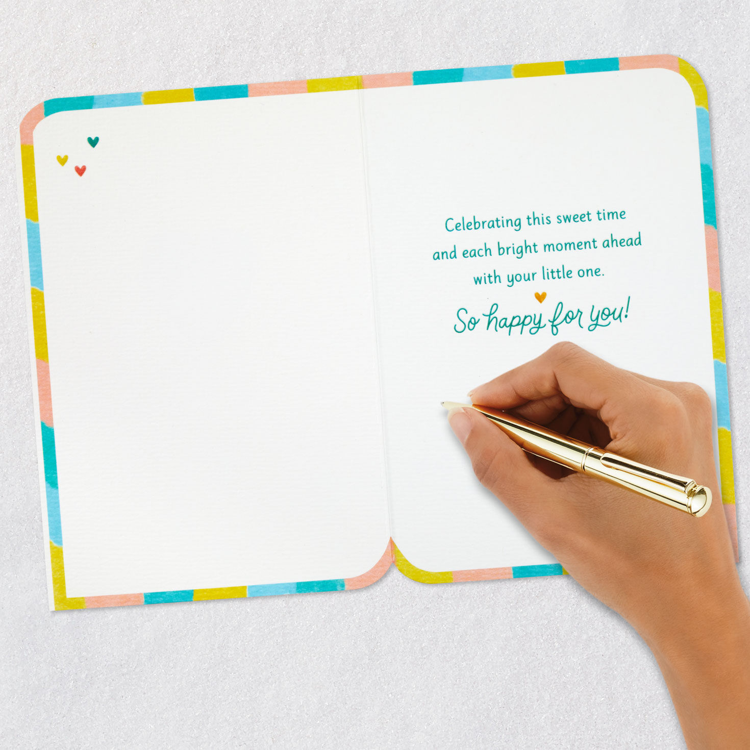 Heart, Confetti and Colorful Lettering New Baby Card  image number 6