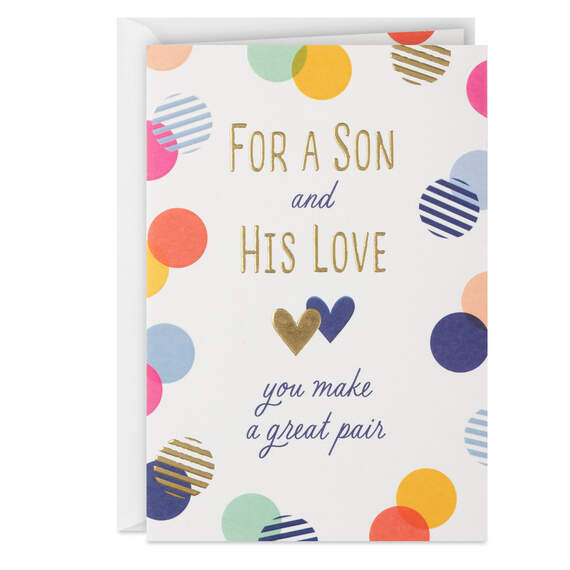 You Make a Great Pair Anniversary Card for Son and His Love, , large image number 1