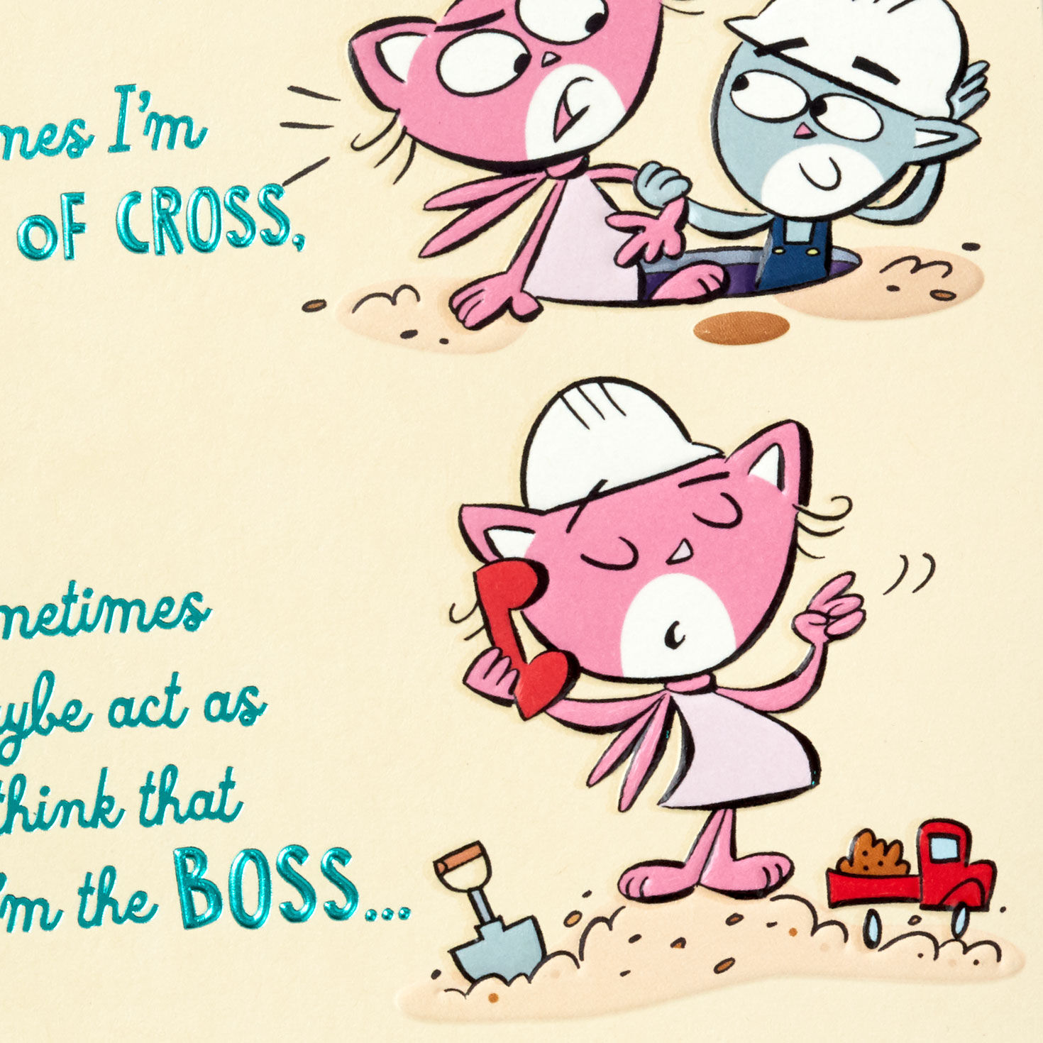 Cute Cat Couple Cartoon Birthday Card for Husband Card Front Detail image number 5