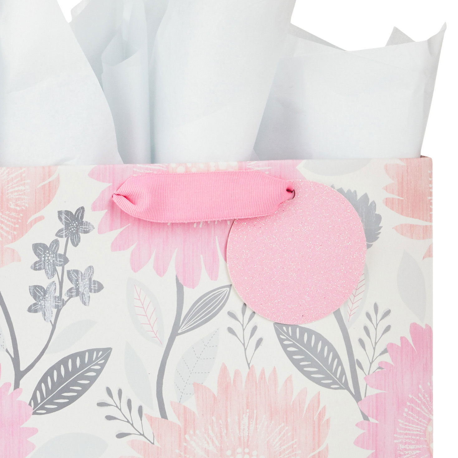 13" Pink and Peach Floral Large Gift Bag With Tissue Paper for only USD 7.99 | Hallmark