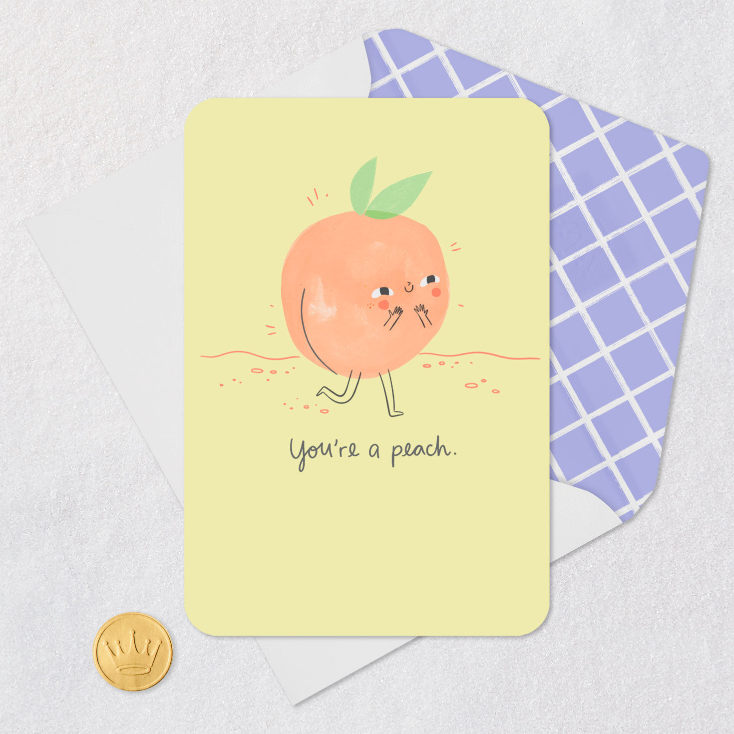 You're a Peach Card Card Front with Envelope and Gold Seal image number 5