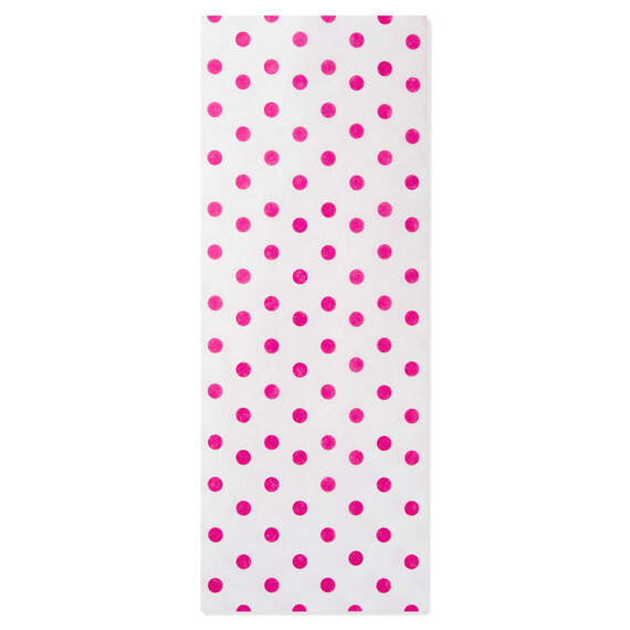 Hot Pink Polka Dots Tissue Paper, 4 sheets