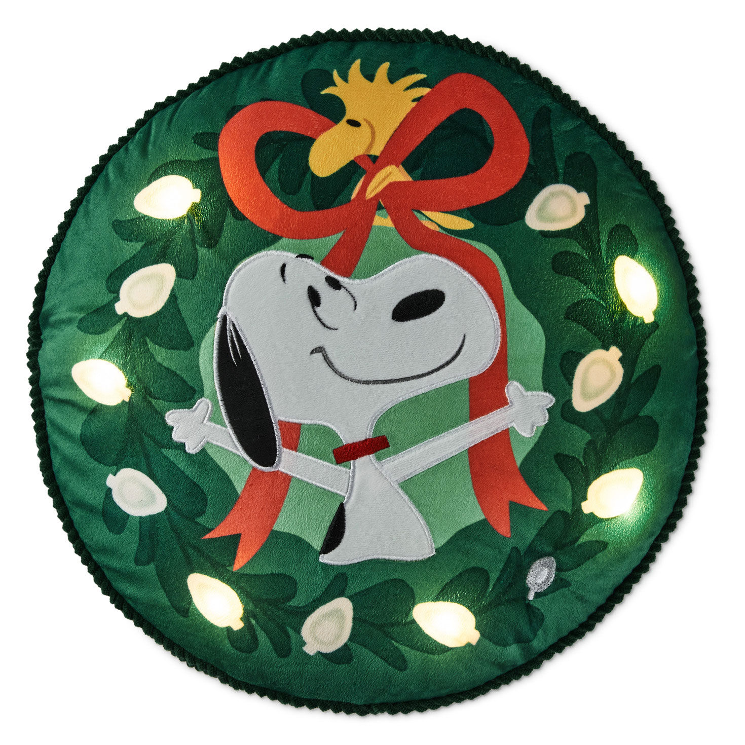 Peanuts Snoopy Wreath Light Up Pillow 17 Pillows Blankets Hallmark