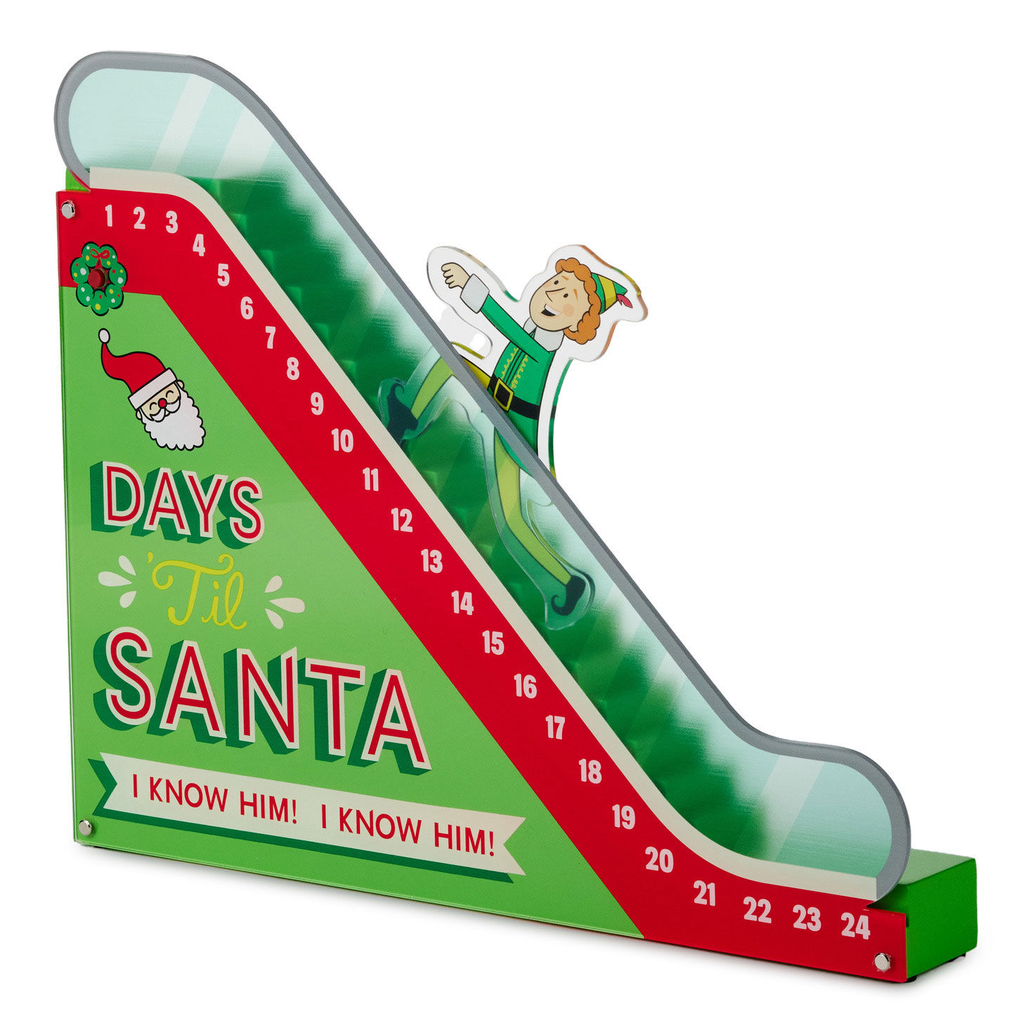 Elf Escalator Wood Countdown Calendar With Sound