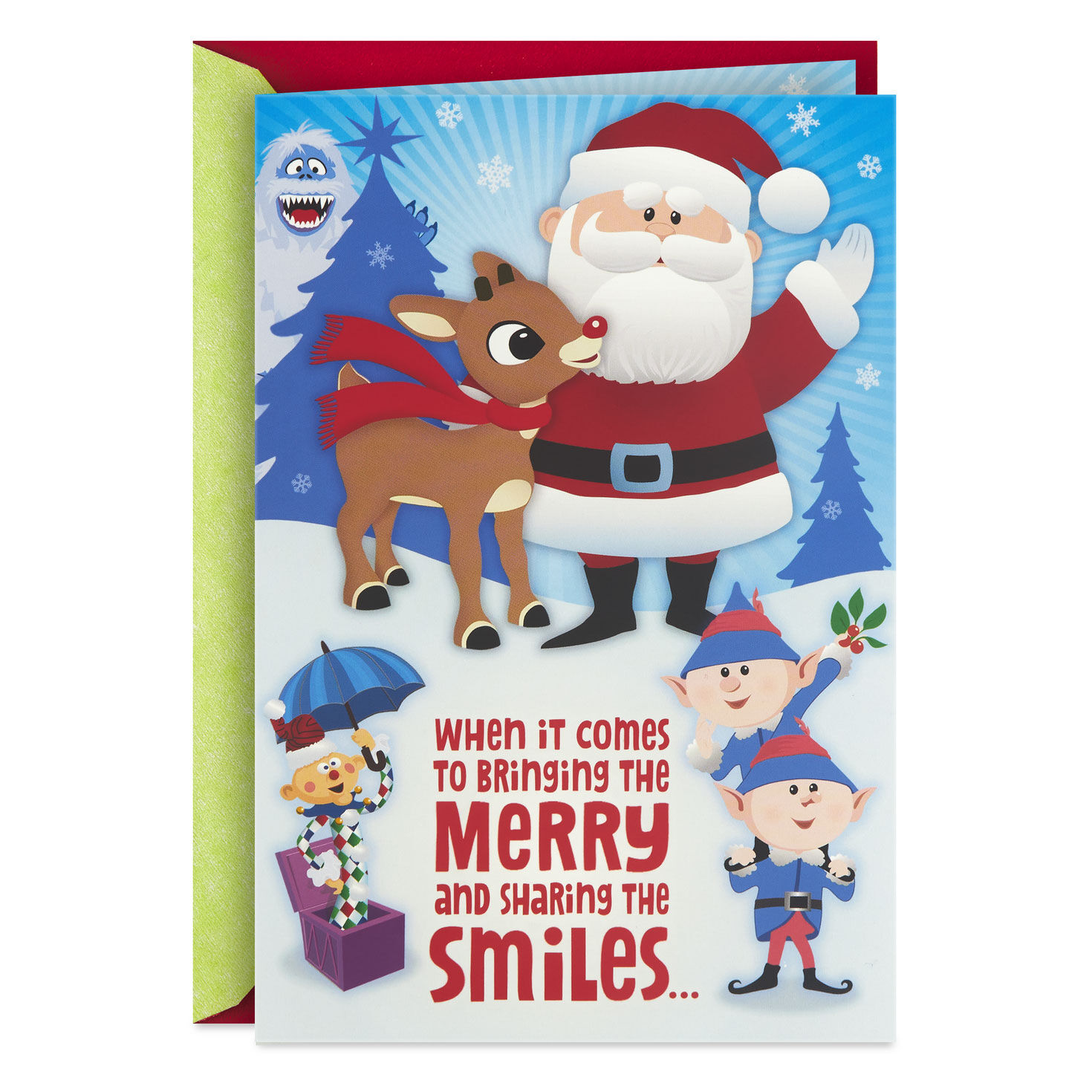Rudolph the Red-Nosed Reindeer® Bringing the Merry Musical Christmas Card for Kids