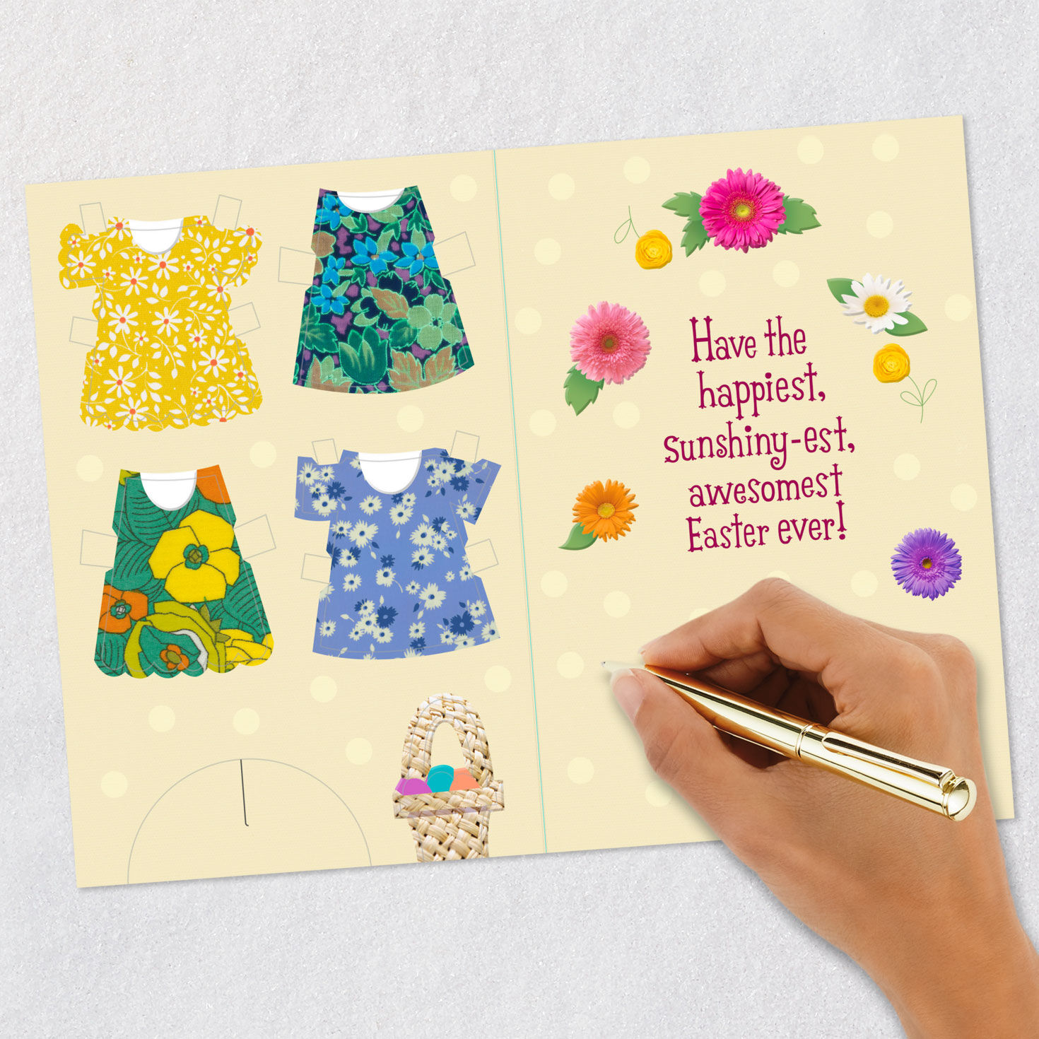 To a Cute, Cool Girl Easter Card for Kids With Paper Doll, , large image number 10