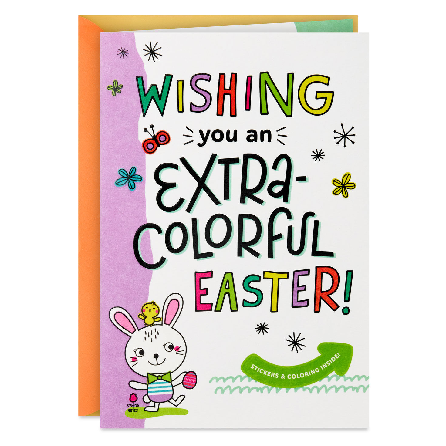 A Fun and Happy Day Easter Card With Coloring Activity and Stickers