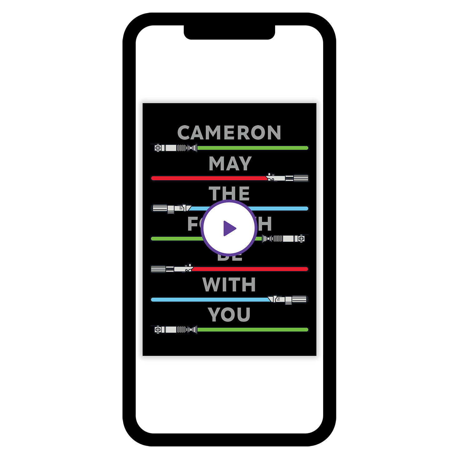 May the 4th Lightsabers Personalized Card phone with card front image number 7