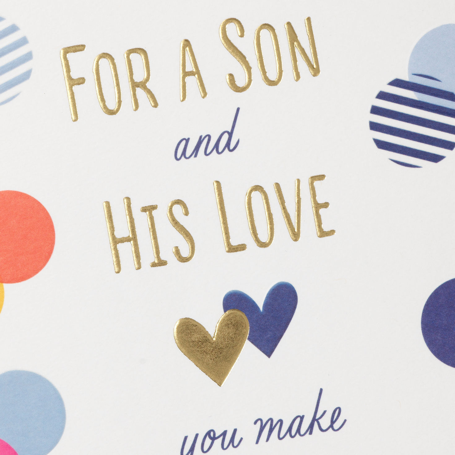 Hearts and Dots Anniversary Card for Son and His Spouse Card Front Detail image number 4
