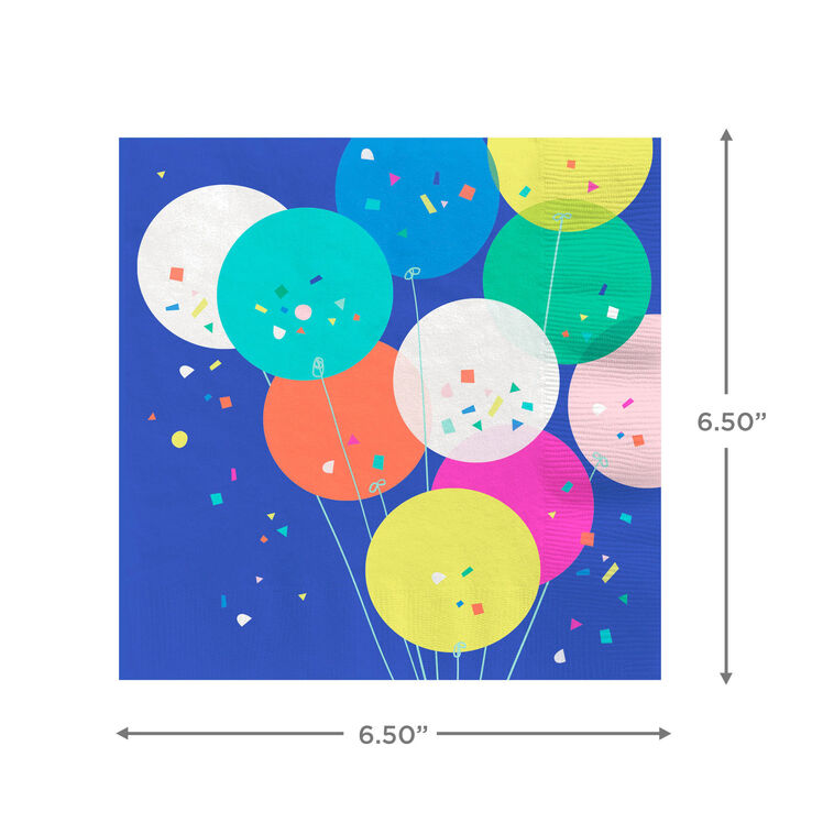 Balloons and Confetti Dinner Napkins, Set of 16, , large image number 3