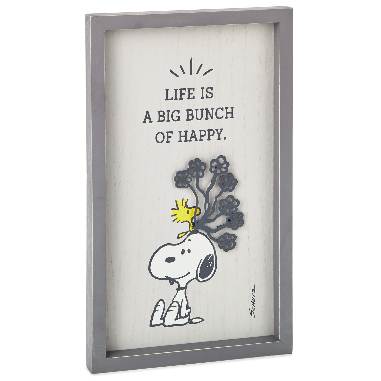 Peanuts Snoopy And Woodstock Bunch Of Happy Framed Wall Art 7x11 75 Plaques Signs Hallmark