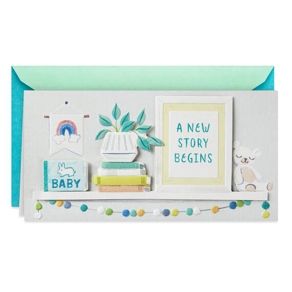 A New Story Begins New Baby Card, , large image number 1