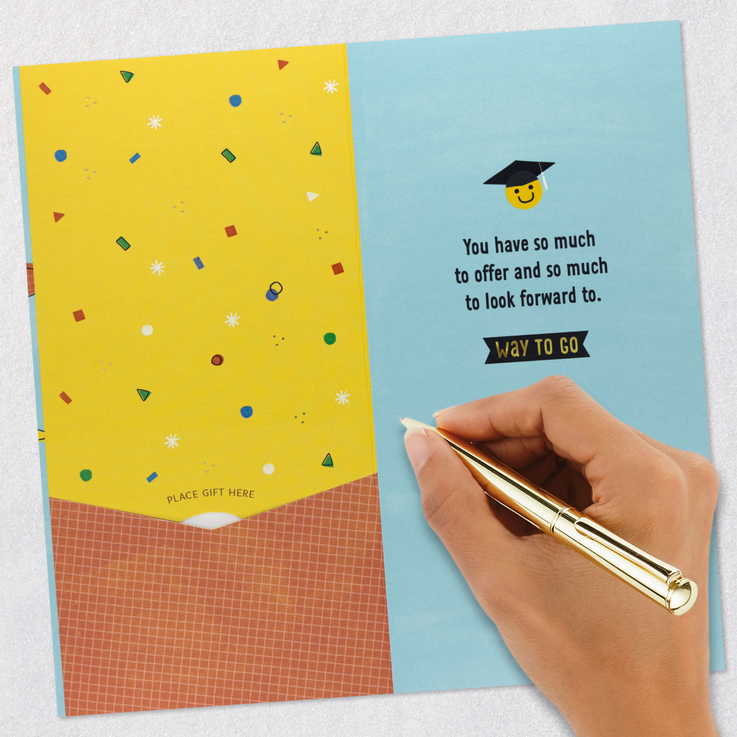 Pennants and Confetti Money-Holder Graduation Card Signing card image number 7