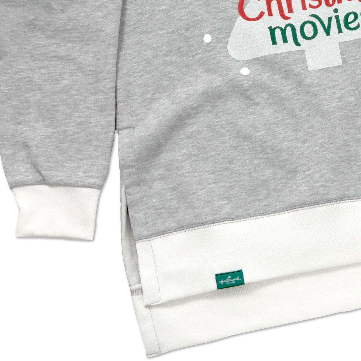 Hallmark Channel Christmas Movies Women s Oversized Gray Sweatshirt Shirts Clothing Hallmark