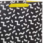 13" White Confetti on Black Large Gift Bag, , large image number 4