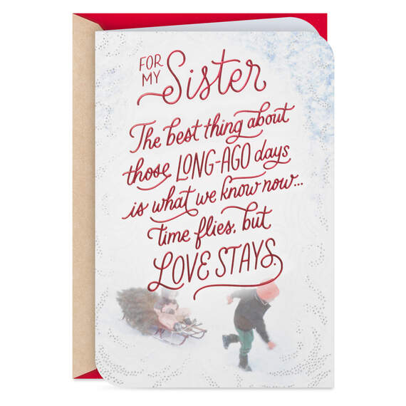 Time Flies, But Love Stays Christmas Card for Sister