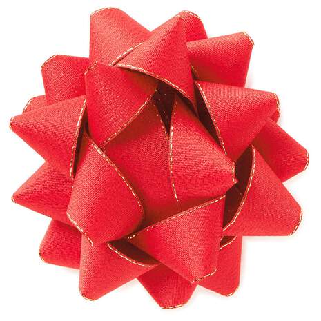 Red and Gold Sparkle Ribbon Gift Bow, 4.5", , large