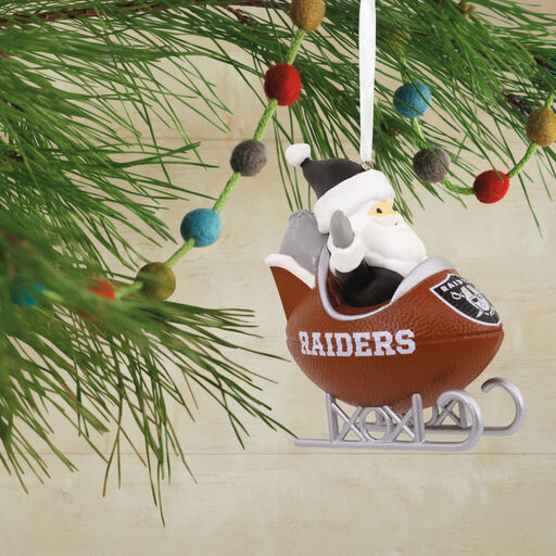 NFL Las Vegas Raiders Santa Football Sled Hallmark Ornament, 