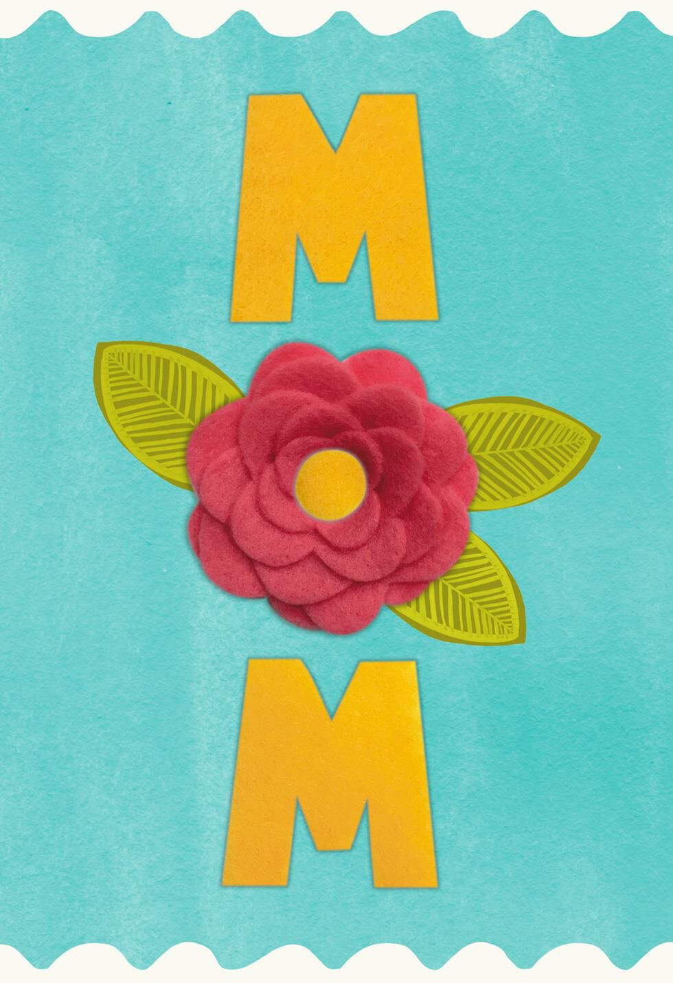 MOM Felt Flower Mother's Day Card