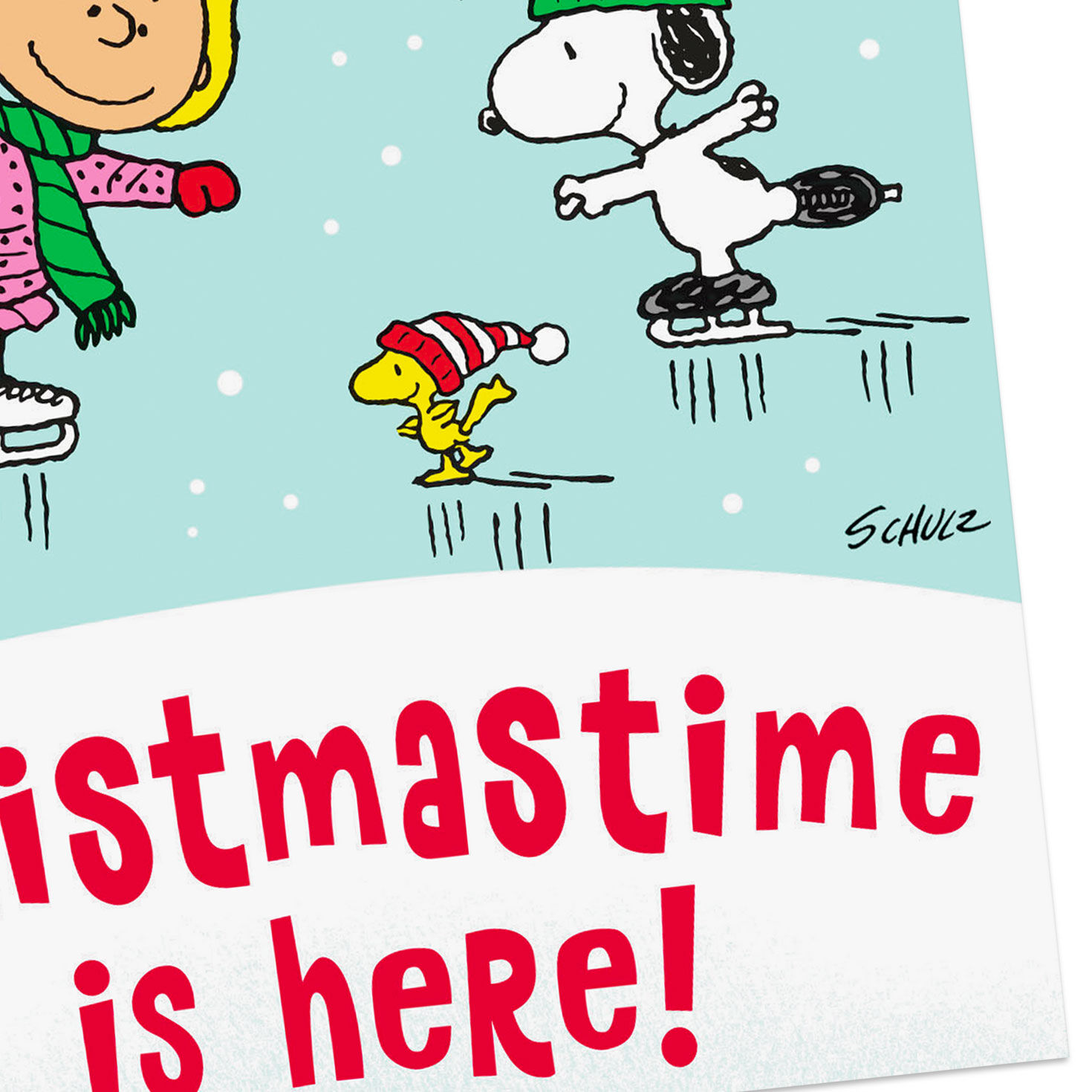 Peanuts Gang Ice Skating Christmas Card Pack Cover Detail image number 5