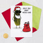 Pickle Santa Claus Cartoon Funny Christmas Card Card Front with Envelope and Gold Seal image number 6