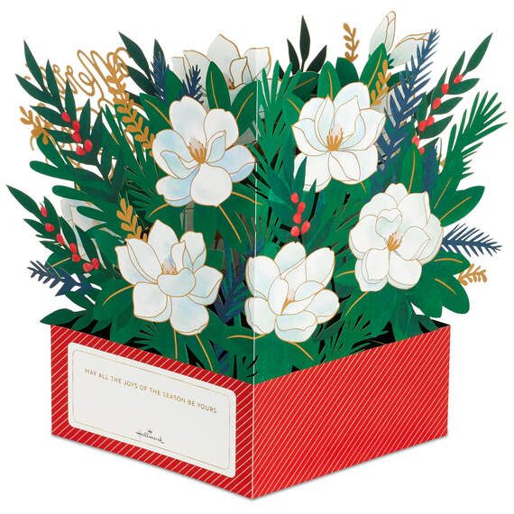 Jumbo Holiday Flower Bouquet 3D Pop-Up Christmas Card, , large image number 2