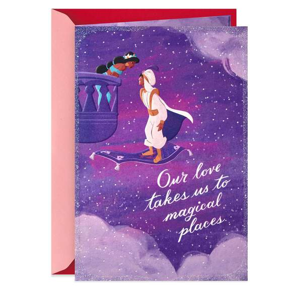 Disney Aladdin A Whole New World Romantic Valentine's Day Card, , large image number 1