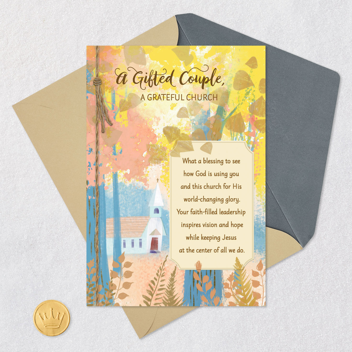 Sunshine Religious Appreciation Card for Couple Card Front with Envelope and Gold Seal image number 6