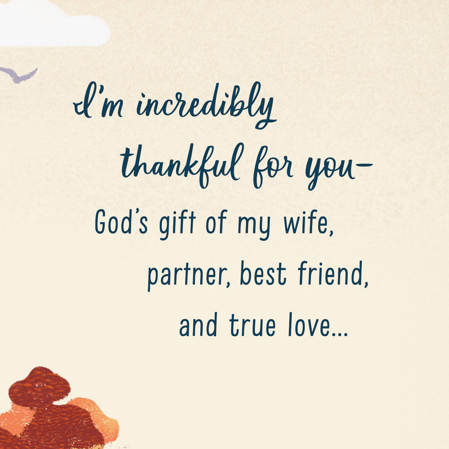 Autumn Lake Scene Religious Thanksgiving Card for Wife Sentiment image number 2