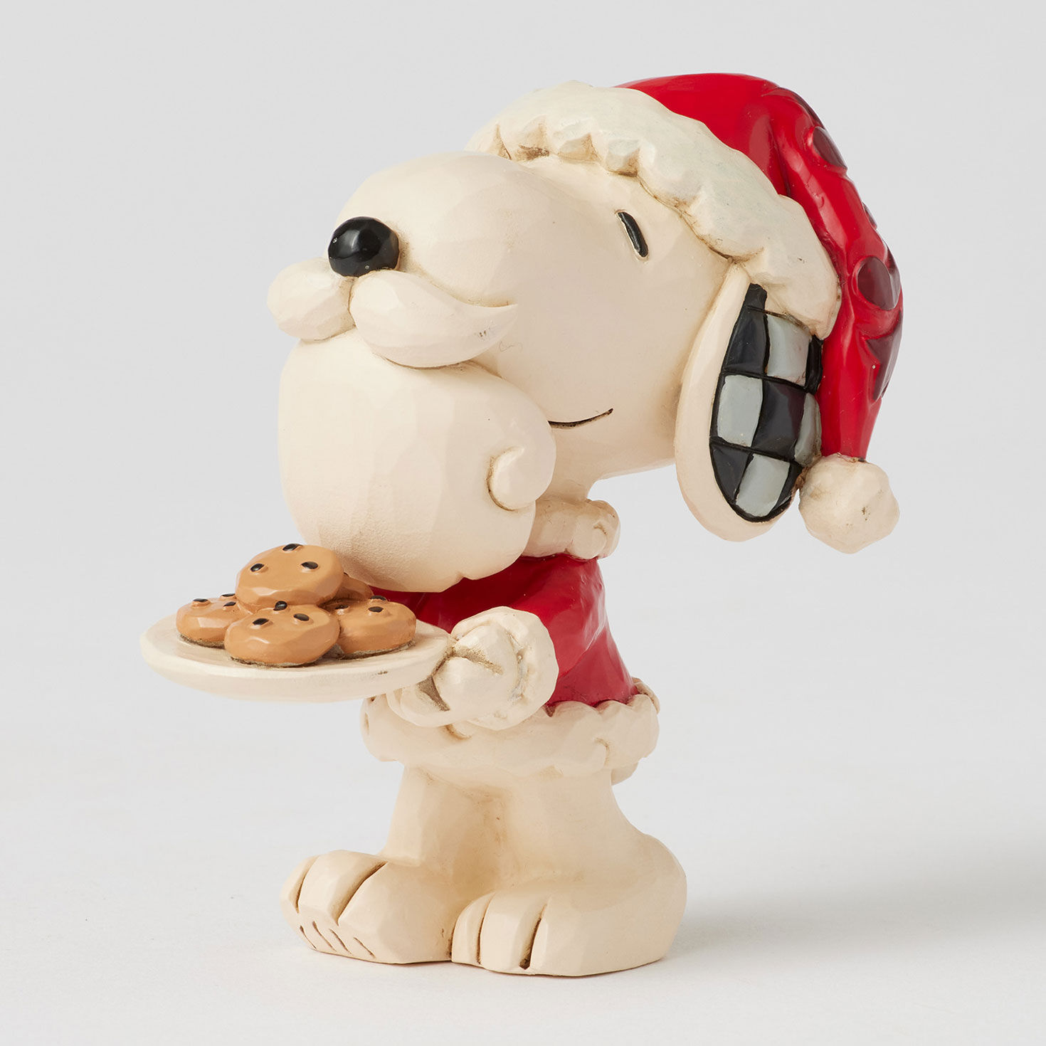Santa Snoopy With Cookie Plate Mini Figurine angled image number 3