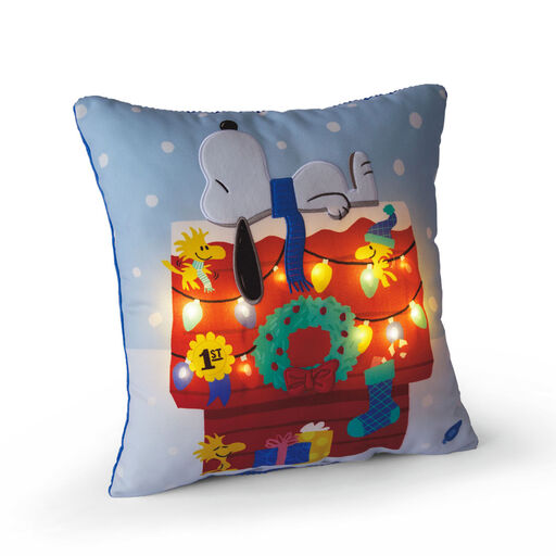 Peanuts® Snoopy's Doghouse Holiday Throw Pillow, 16x16, 