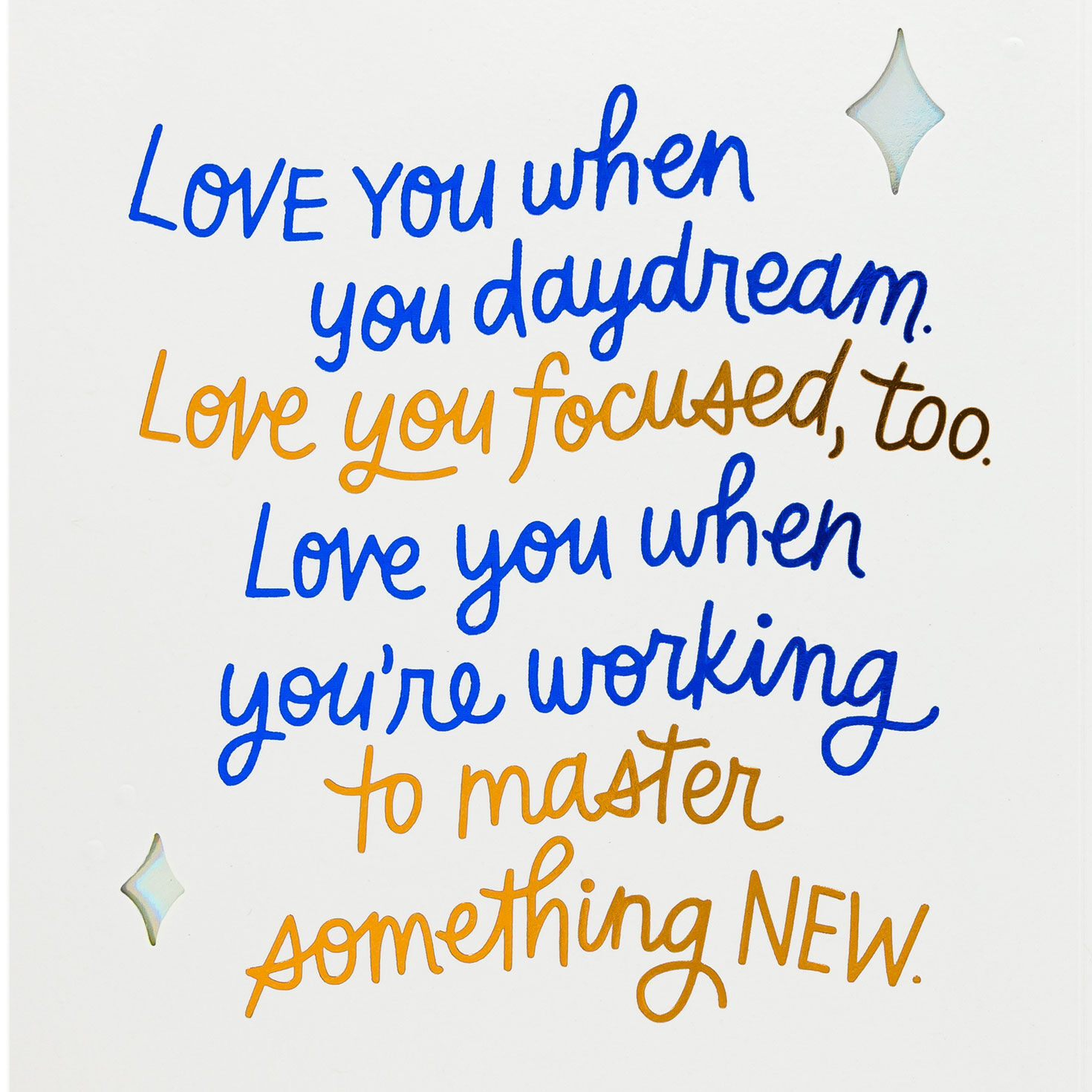 Blue and Copper Script Birthday Card for Son Sentiment image number 2