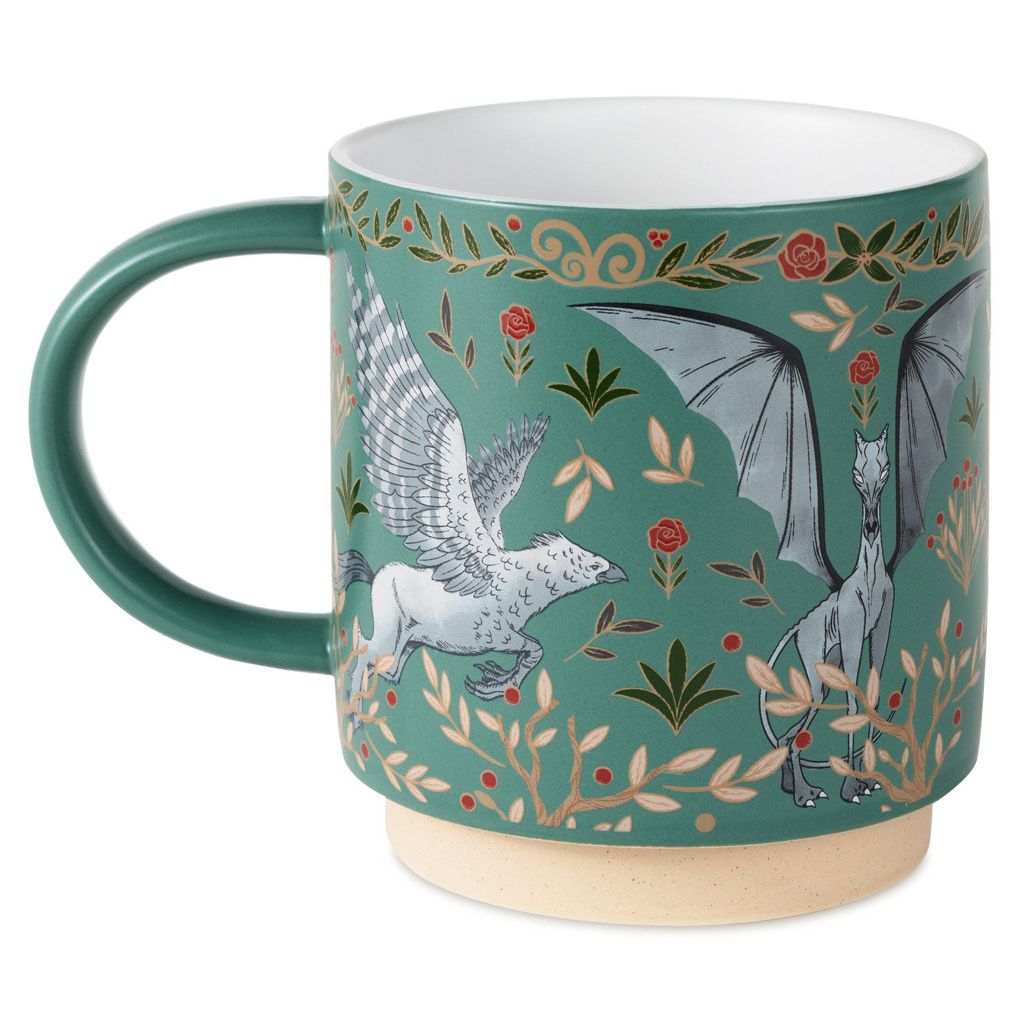 Green Harry Potter Hogwarts Magical Creatures Mug Back image number 2
