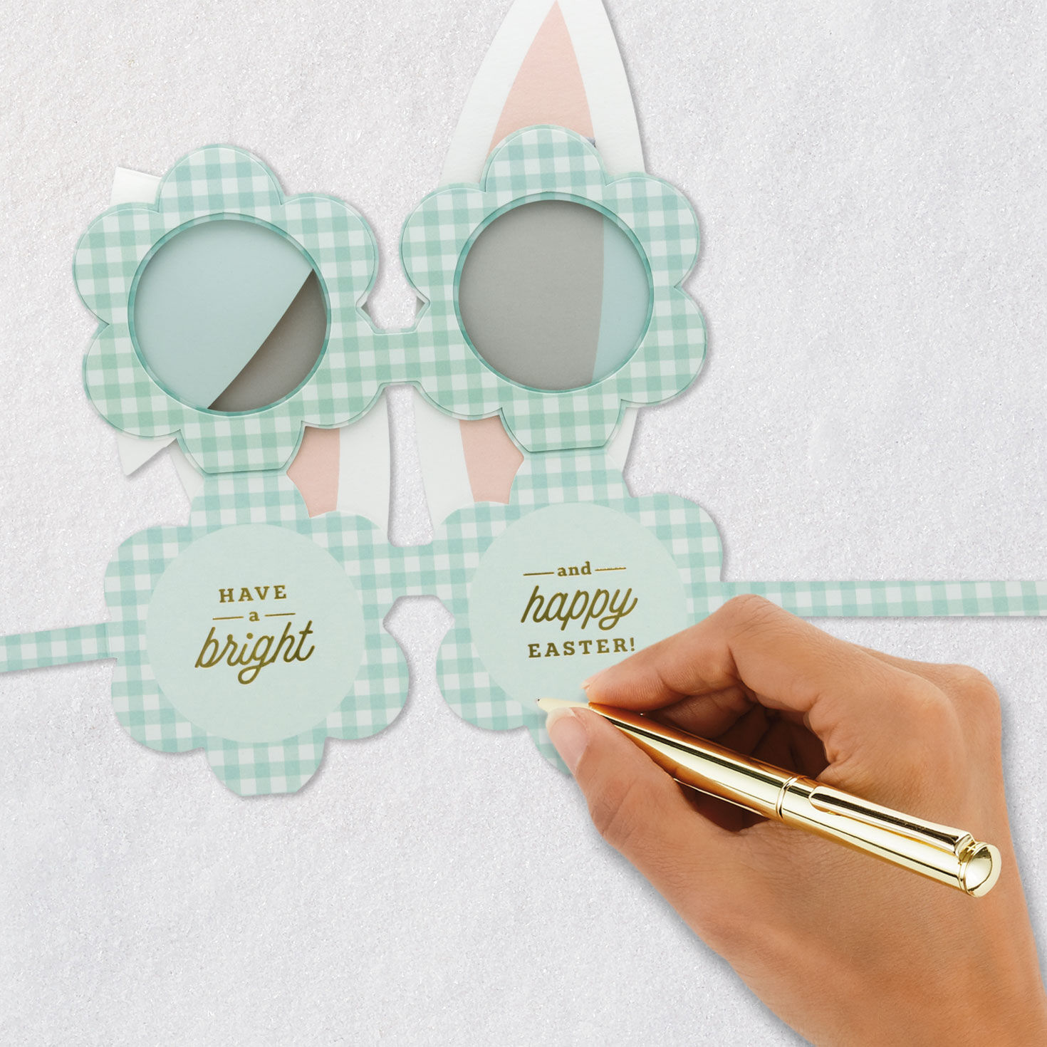 Bunny Ears with Sunglasses Paper Craft Easter Card signing card image number 9