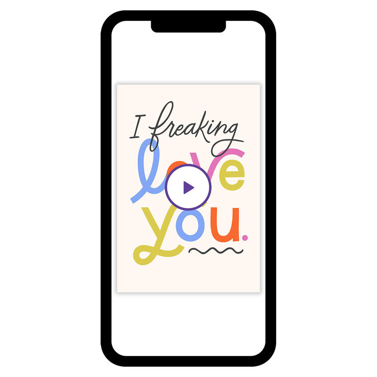 Black and Colored Letters Personalized Love Card phone with card front image number 1