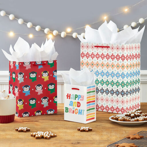 Colorful and Cute 8-Pack Assorted Christmas Gift Bags, 