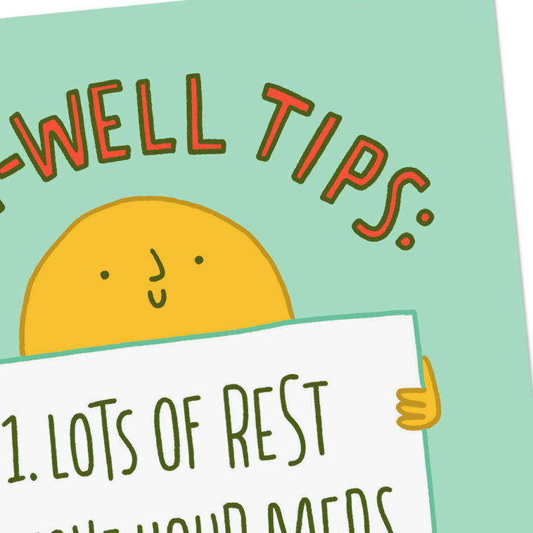 Get Well Tips Funny Card for Illness Card Front Detail image number 4
