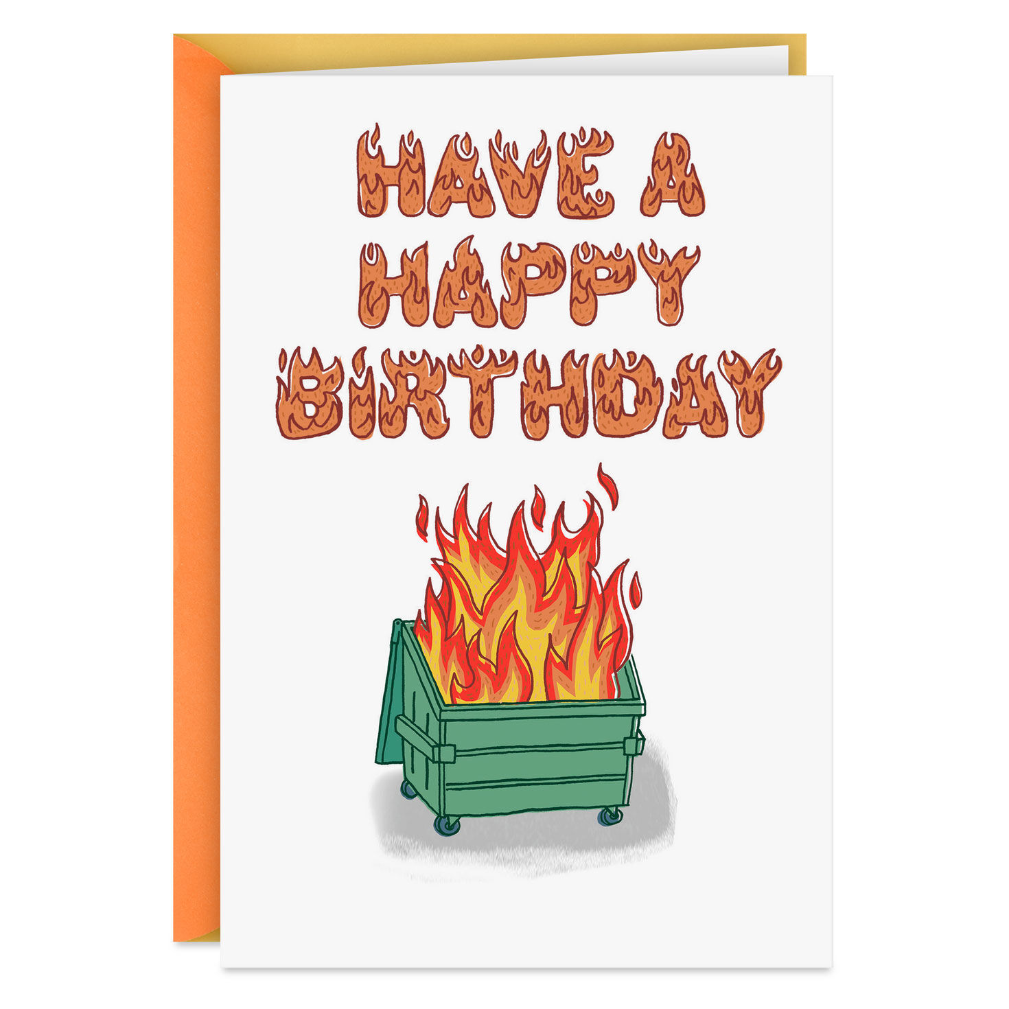 Dumpster Fire Horrors Funny Birthday Card