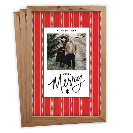Rustic Very Merry Flat Christmas Photo Card, 