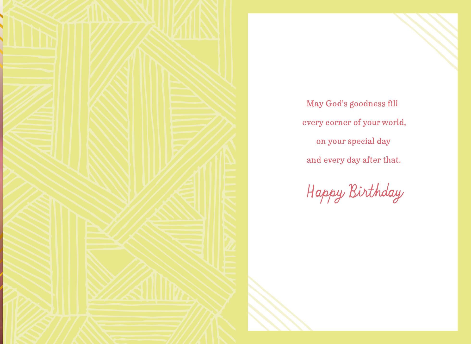 May God's Goodness Fill Your World Religious Birthday Card