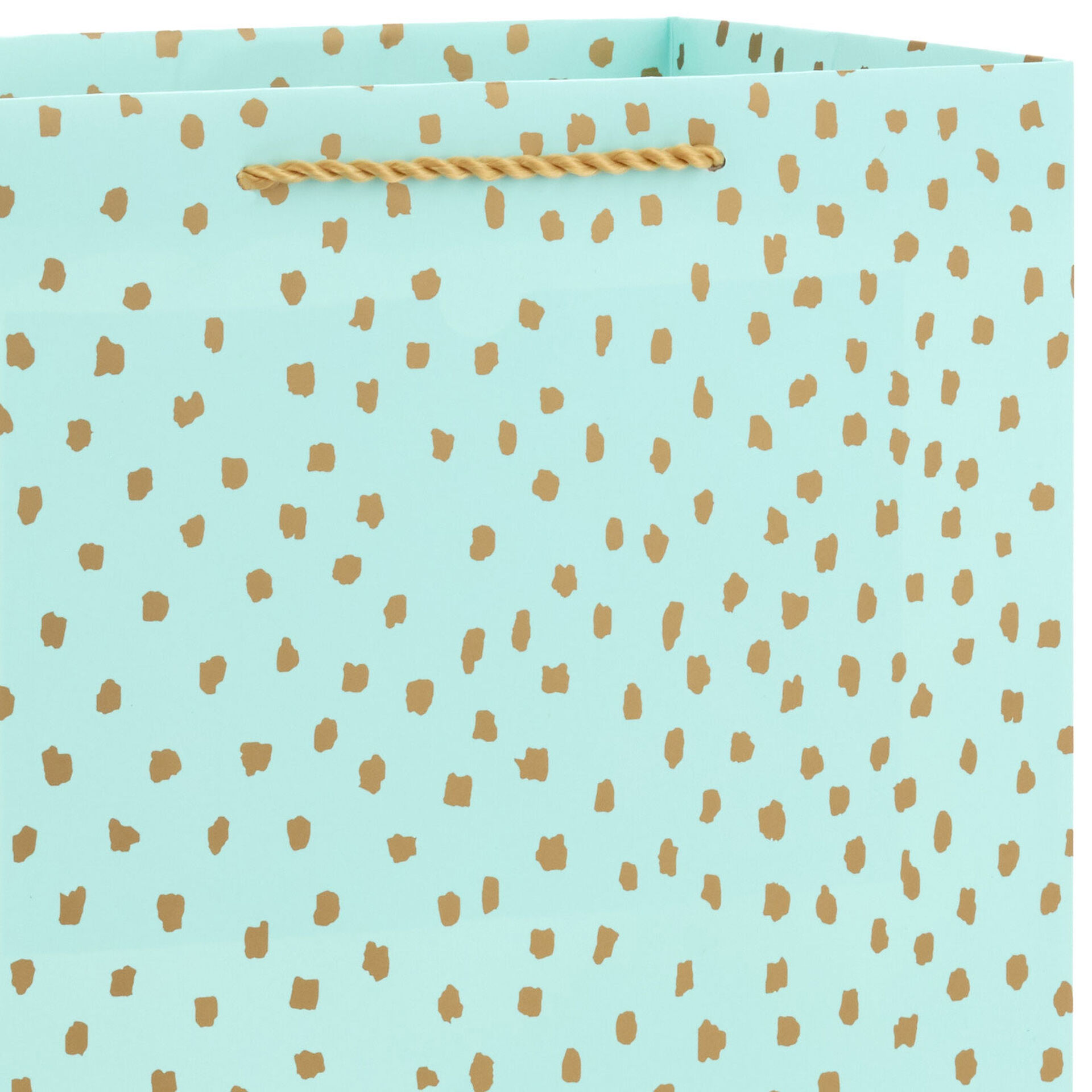 13" Gold Dots on Mint Gift Bag Gift Bags Hallmark