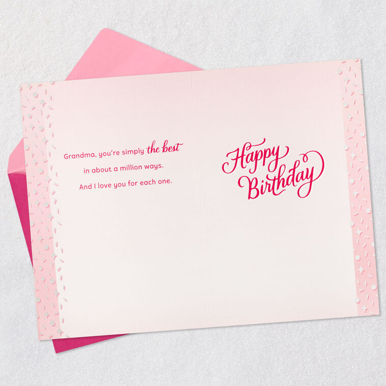 The Best in a Million Ways Birthday Card for Grandma, , large image number 7