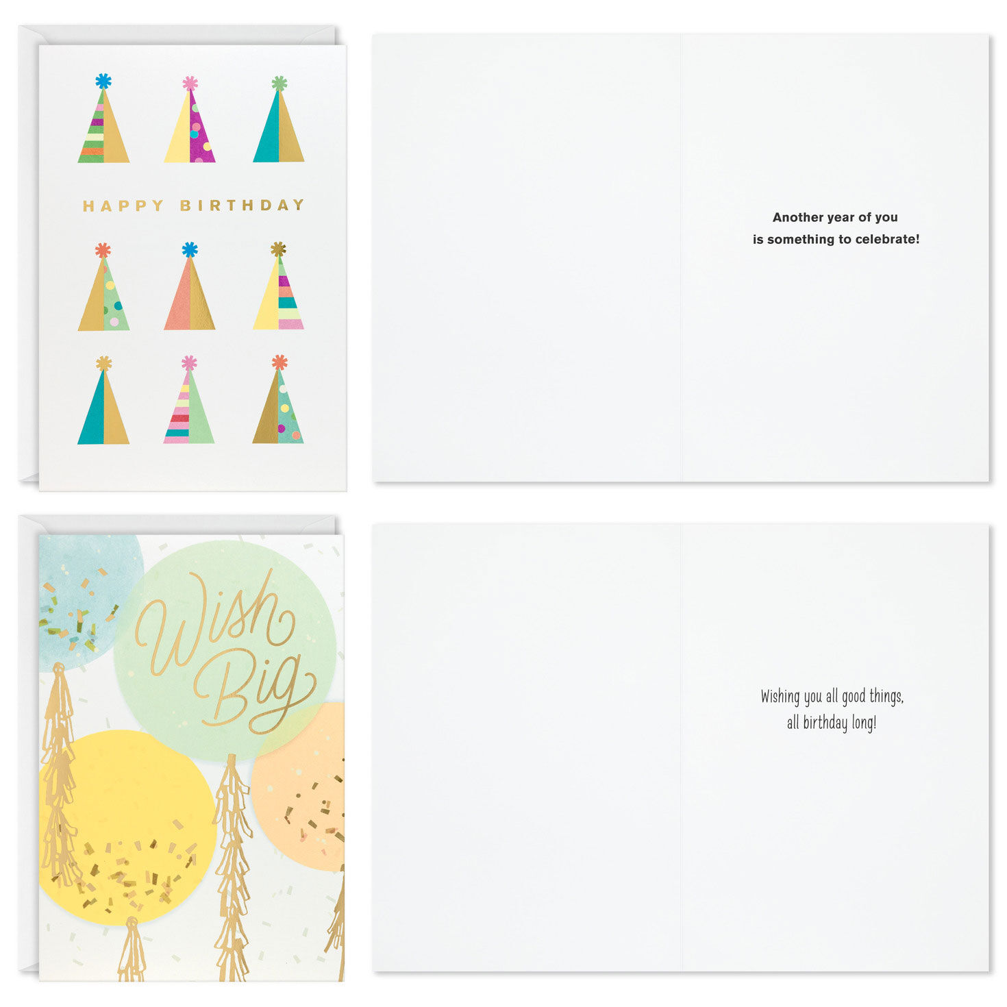 Party Hats and Candles Birthday Cards Assortment card front with sentiment image number 3